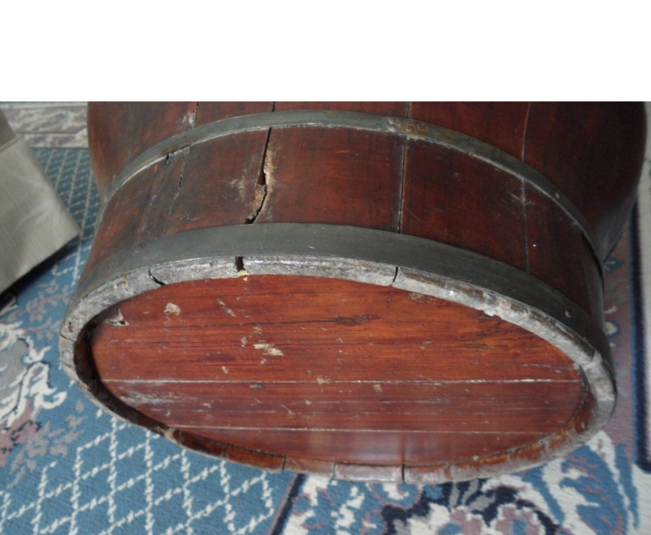 Antique Chinese Wood Rice Barrel Solid Wood