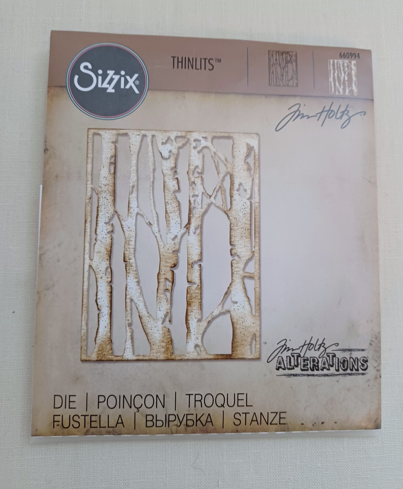 Tim Holtz Alterations Sizzix Rare Retired Birch Trees Thinlits Die 660994