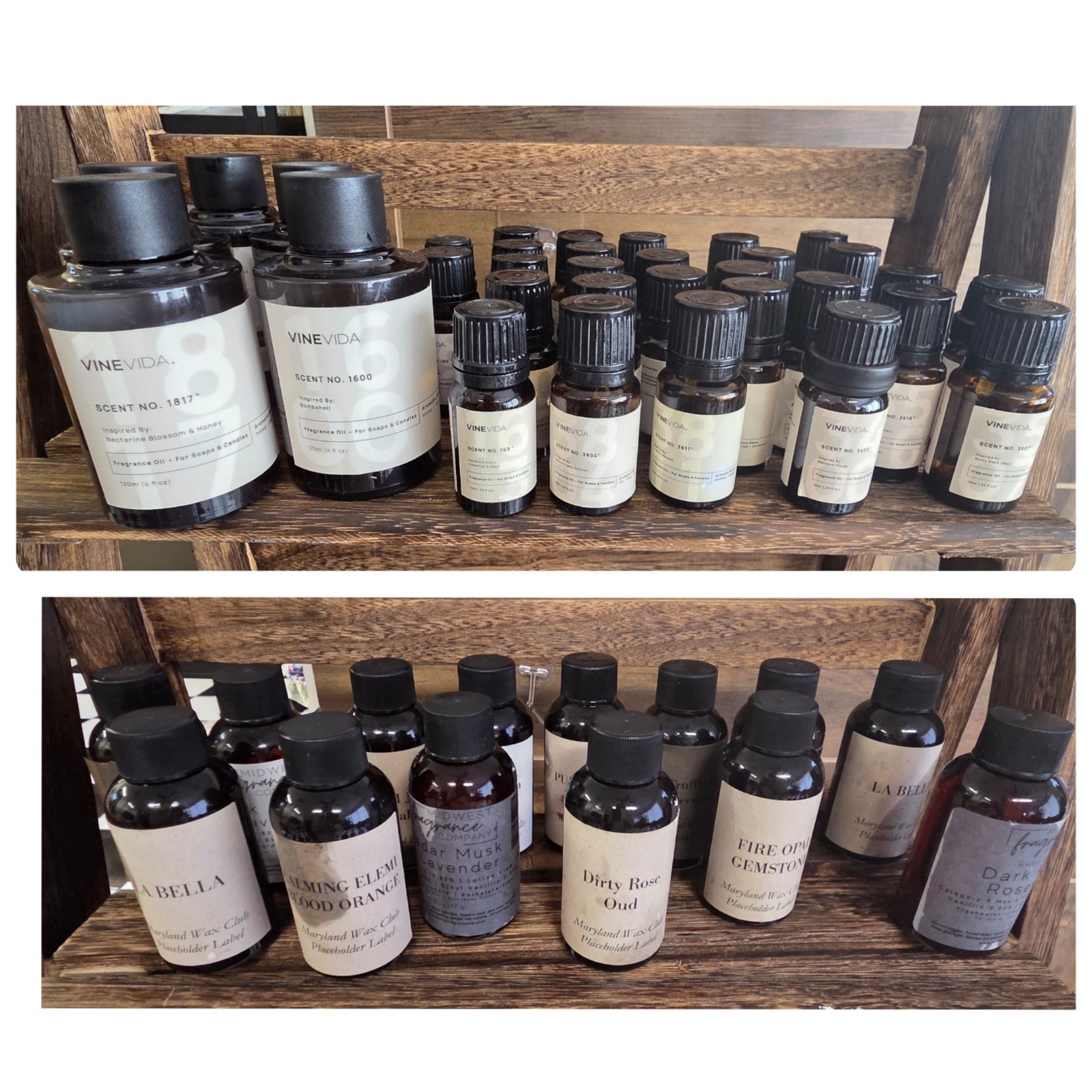 Huge Lot of 50+ VINEVIDA Maryland Wax Fragrance Oils Multiple Scents Sizes new