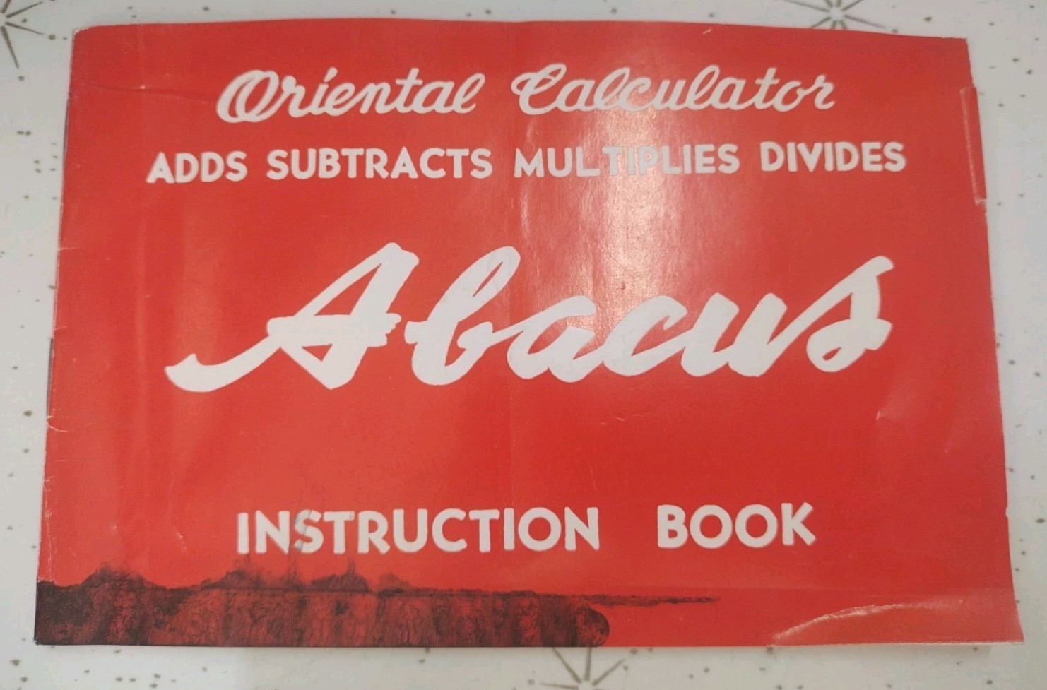 Vintage wooden Abacus Oriental Calculator And Instruction Book Hong Kong