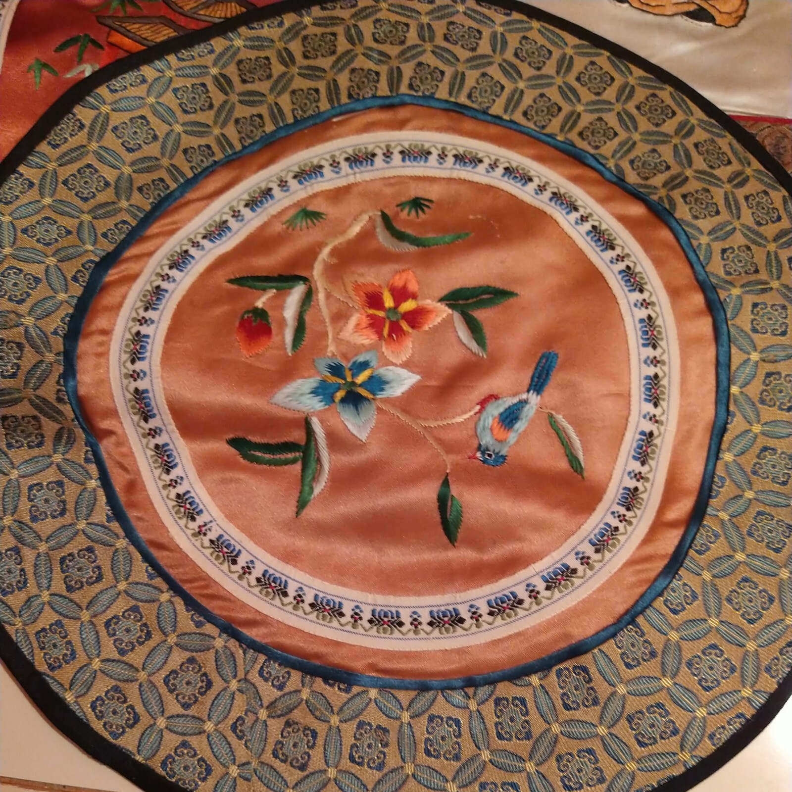 Set of 4 pcs Chinese Silk Hand embroidered Peking Embroidery Art