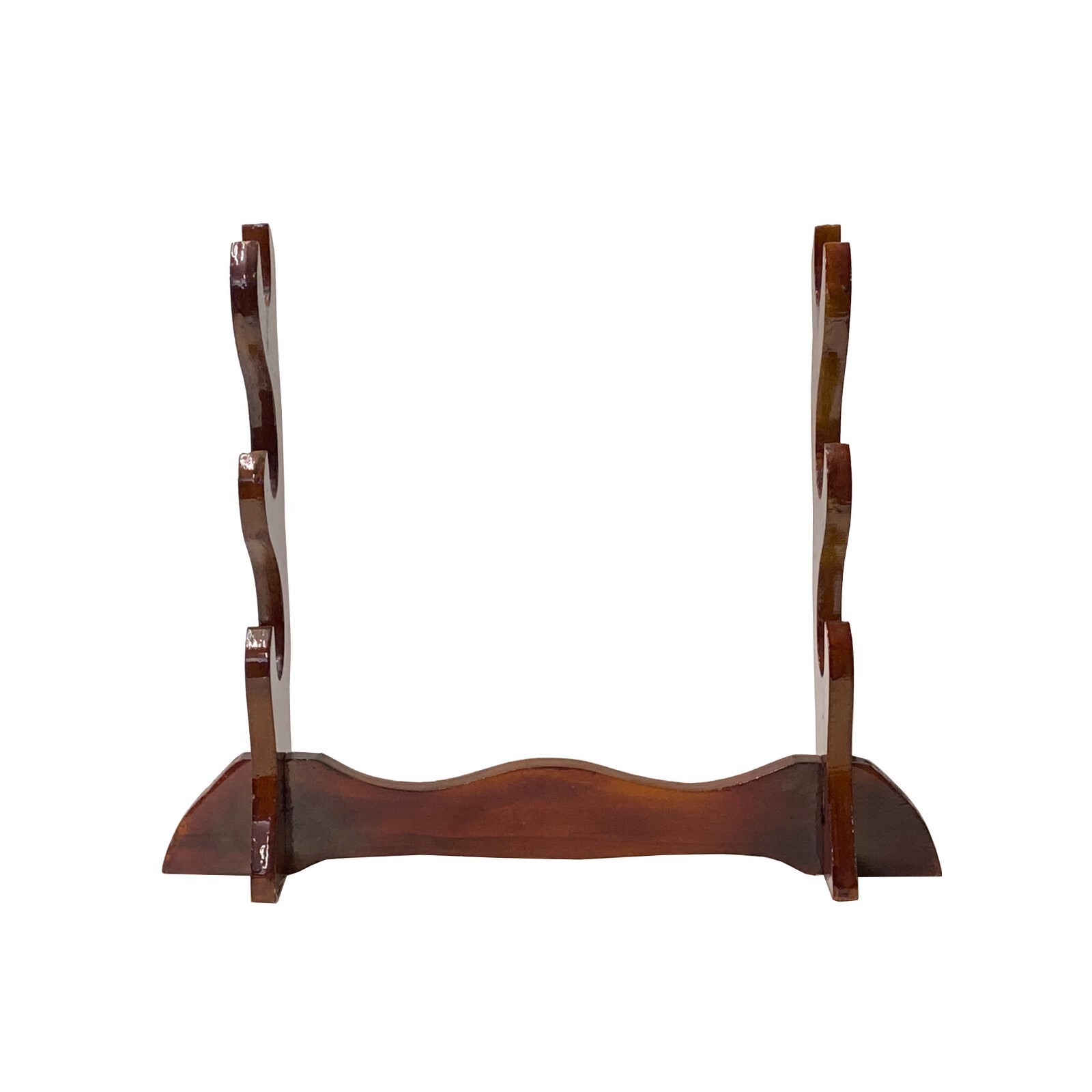 Chinese Reddish Brown Wood Horizontal Pen Brush Holder Display Rack ws2909