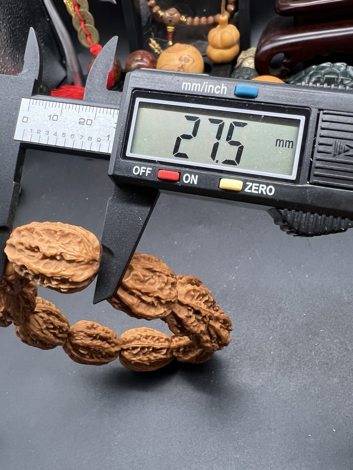 19×21×27.5mm Chinese Small Walnut Bracelet Collection纯野生蝴蝶纹大枣珠手串