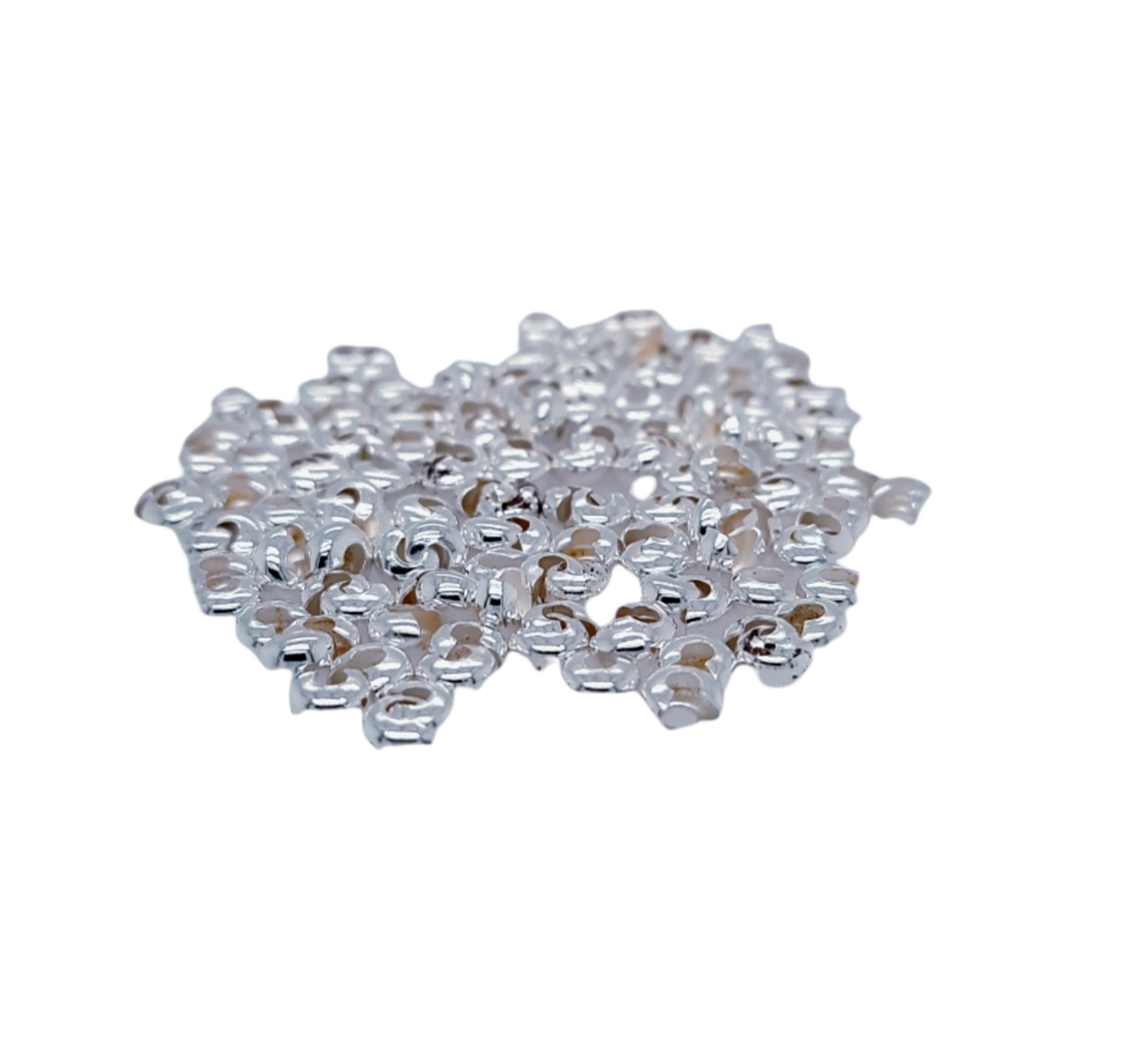 Open Crimp Bead Covers Round Jewelry Craft Making Sterling Silver Gold Copper