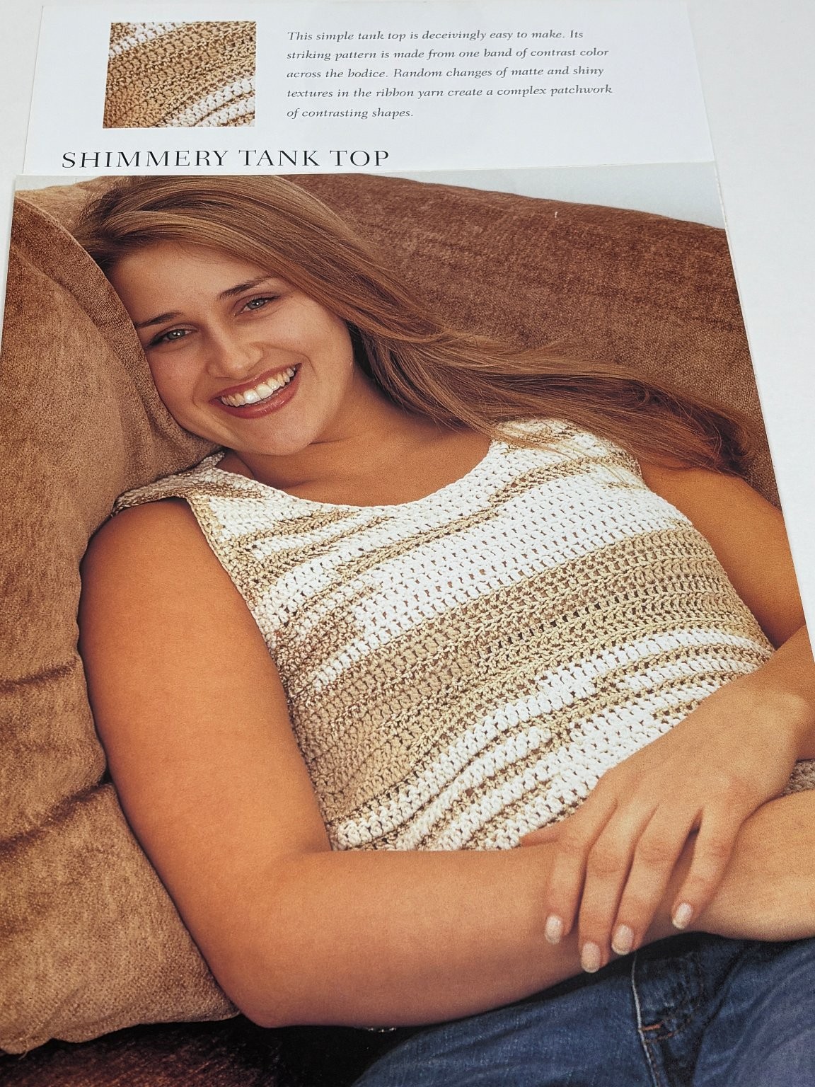 Shimmery Tank Top Crochet Pattern Sizes 32-42 Bust Book Pages