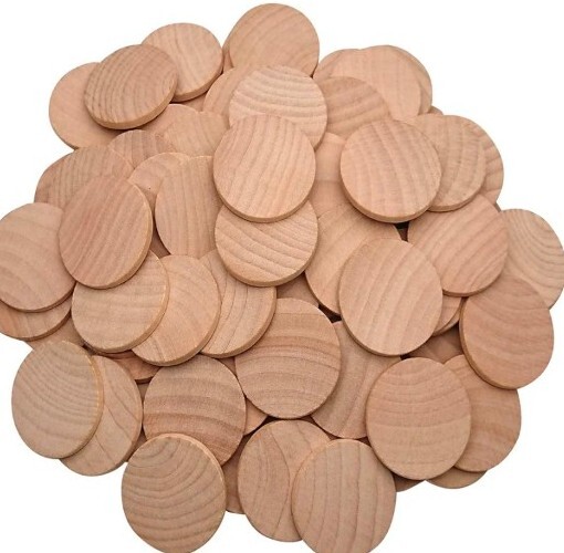 Hillman Wooden Nickel Blanks Round Circle Wooden Coins Craft DIY CNC Laser New
