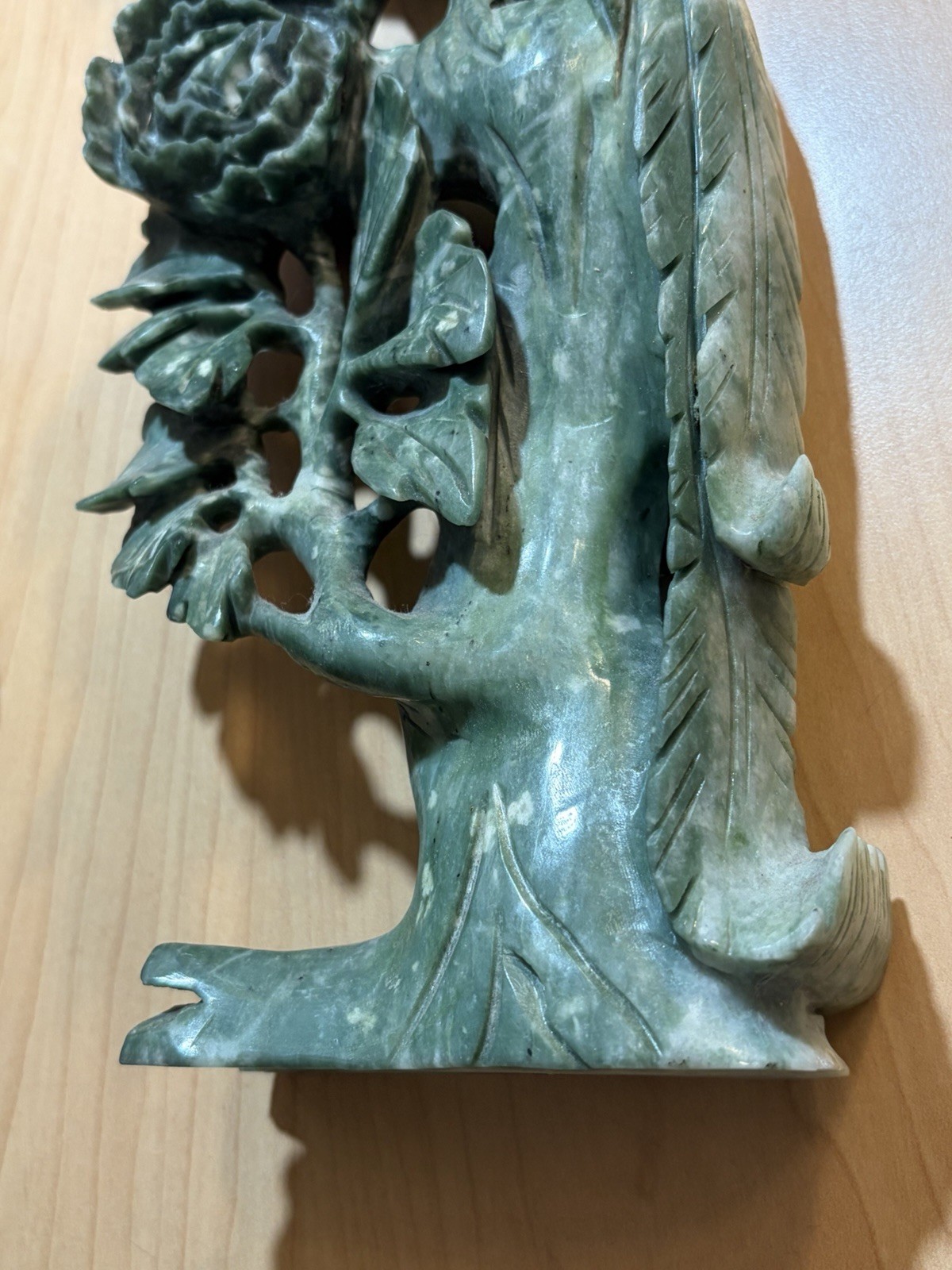 Chinese Export Jade Sculptures Phoenix Bird Peacock Jadeite Nephrite