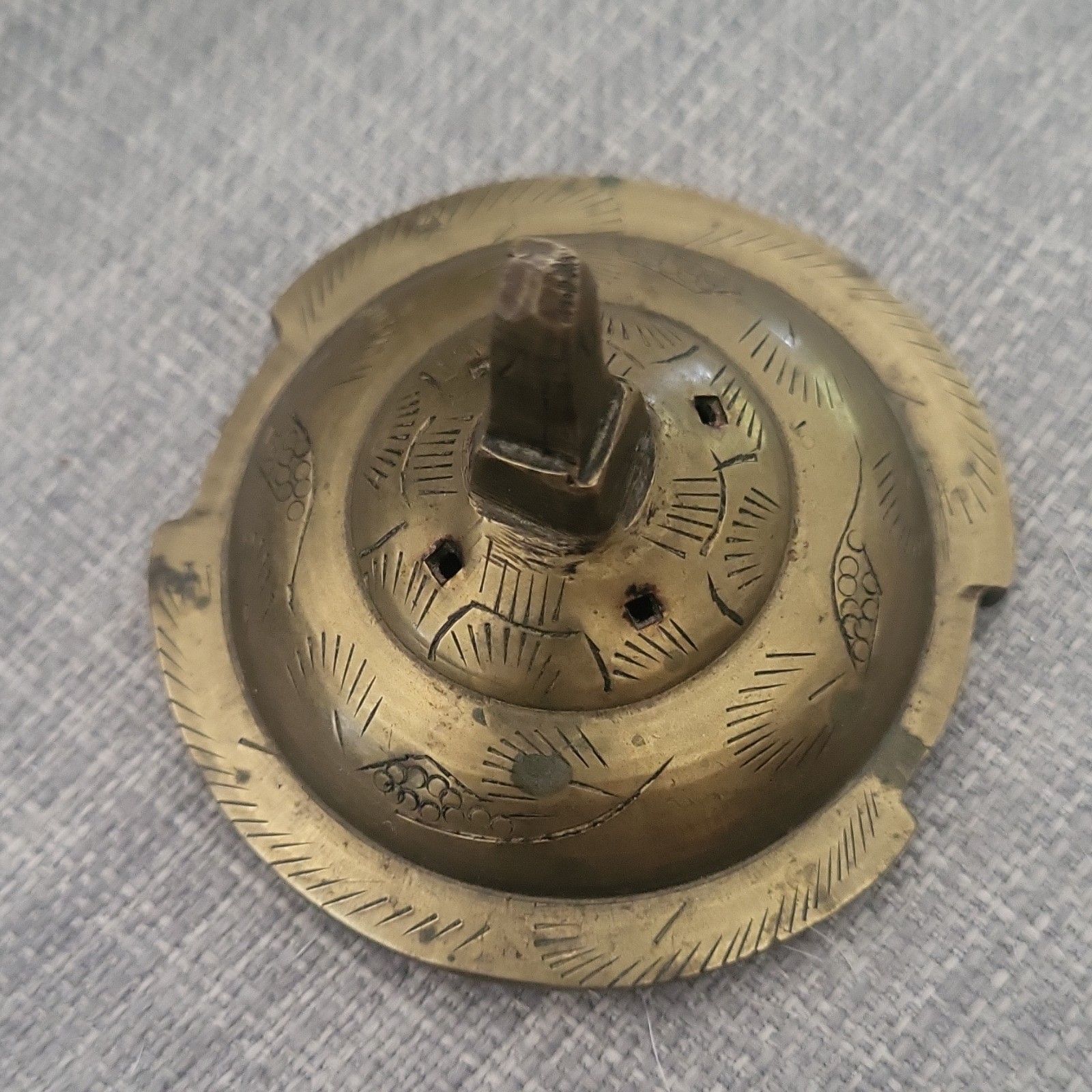Chinese Brass Tripod Incense Burner Censer w/ Lid, Stamped “CHINA”