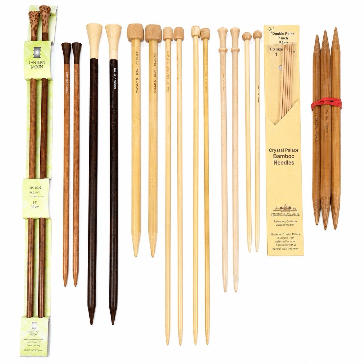 Premium Wood Knitting Needles Lot Lantern Moon Clover Takumi Crystal Palace