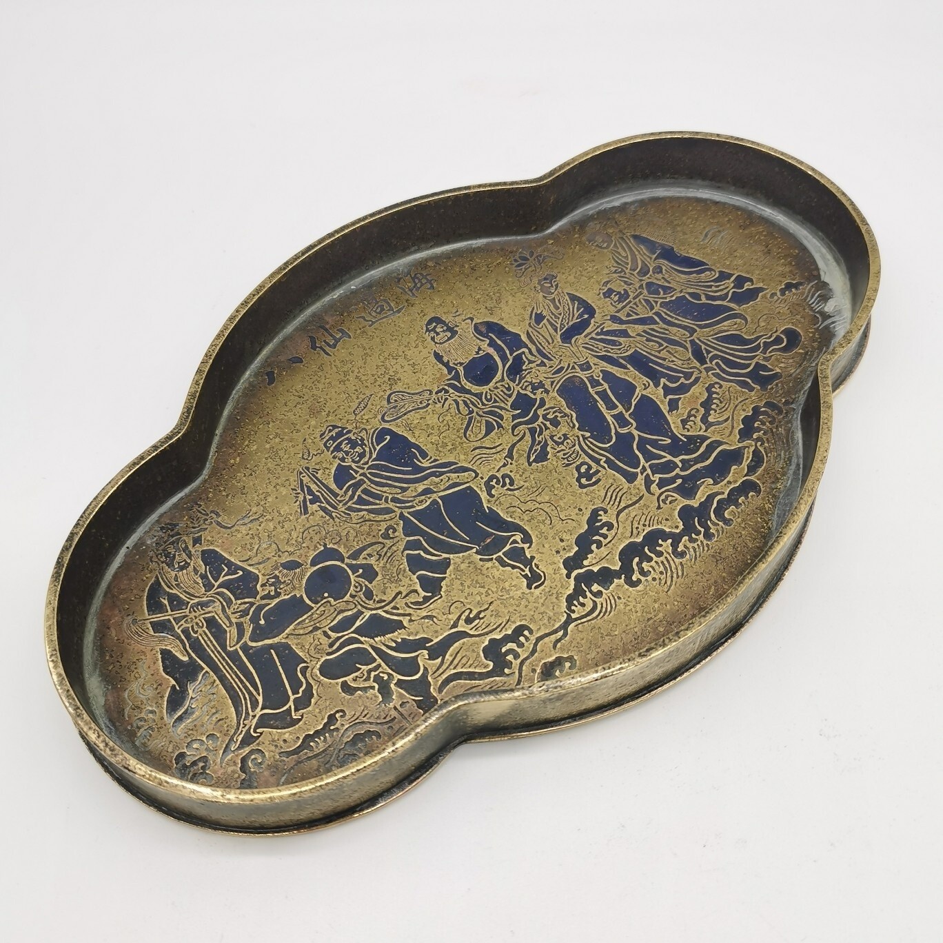 China Painting Eight Immortals God Pattern Tea Tray Tea Board Decor