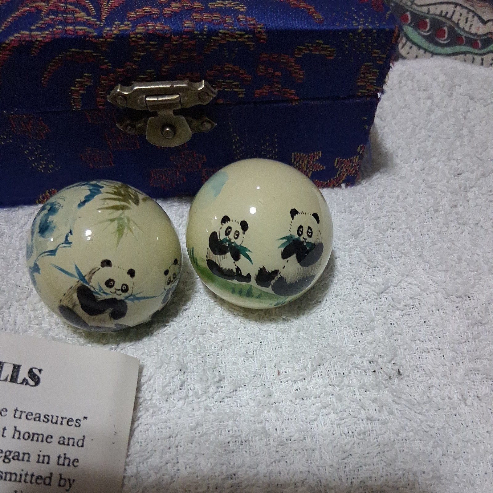 Vintage Panda Bear Enamel Boading Meditation Balls