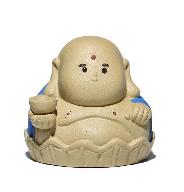 1.9″ China Yixing Zisha Pottery Duan Clay Guang Liang Buddhist Monk Tea Pet