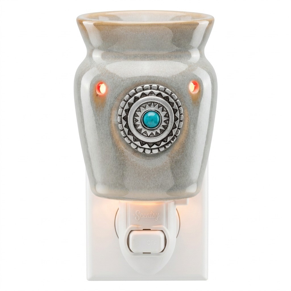 SCENTSY Wall Plug In Warmer AZTEC Southwestern Medallion Turquoise, Clean, GUC