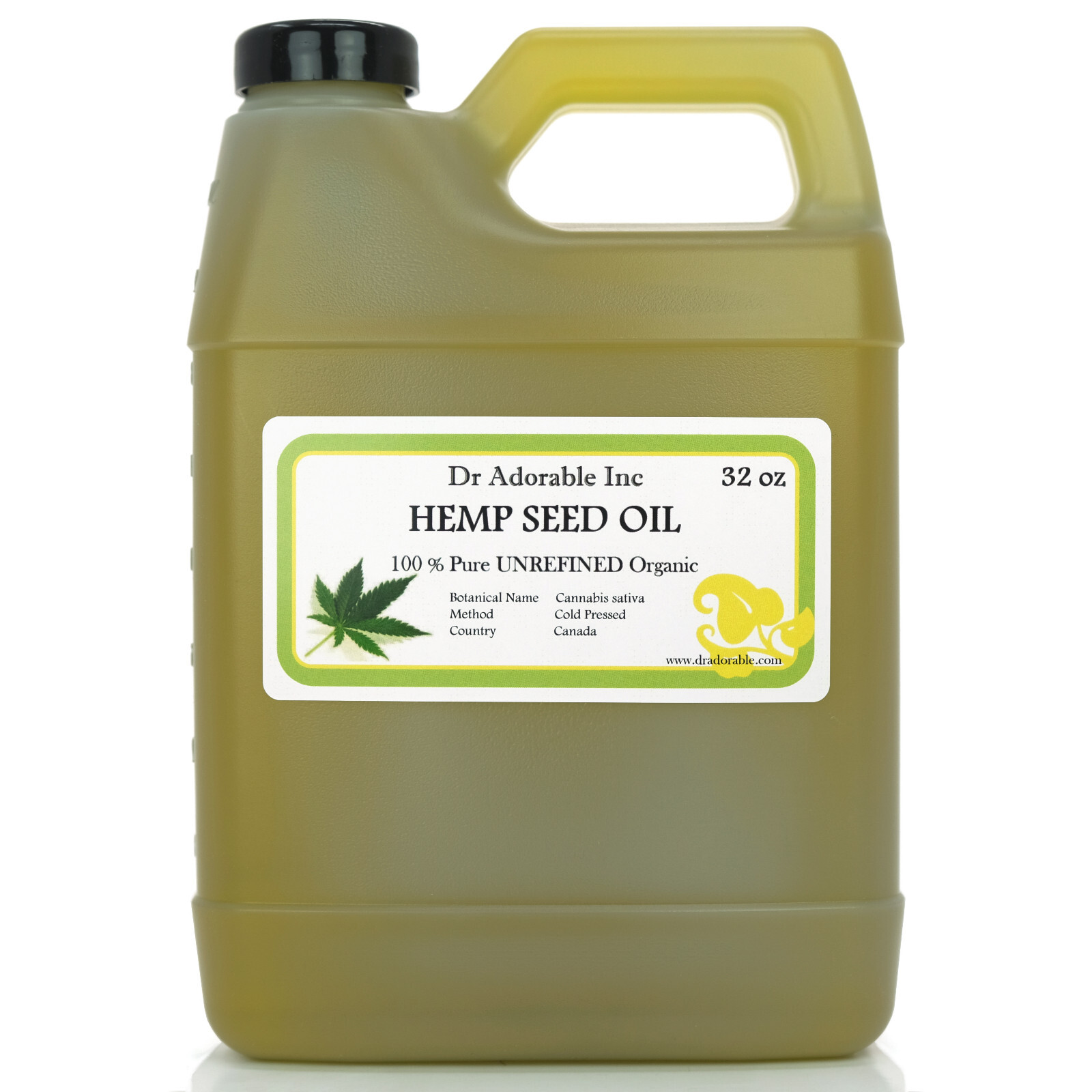 Hemp Seed Unrefined Oil 100% Pure Cold Pressed Oil 32 OZ / 1 QUART Free Shipping