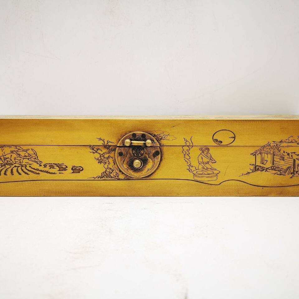 Aque Brass Jewelry Box Carved Deer Pattern Unique Scholar Case (Random Motif)