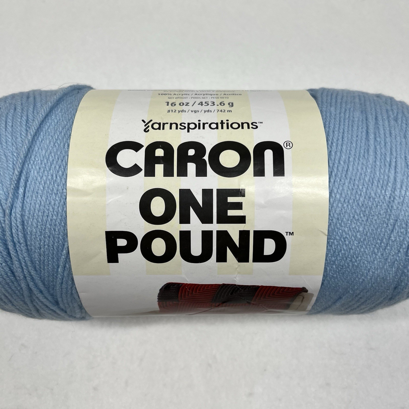 Caron One Pound Acrylic Yarn SKY BLUE Worsted 4 Weight 16 Ounces 812 Yards