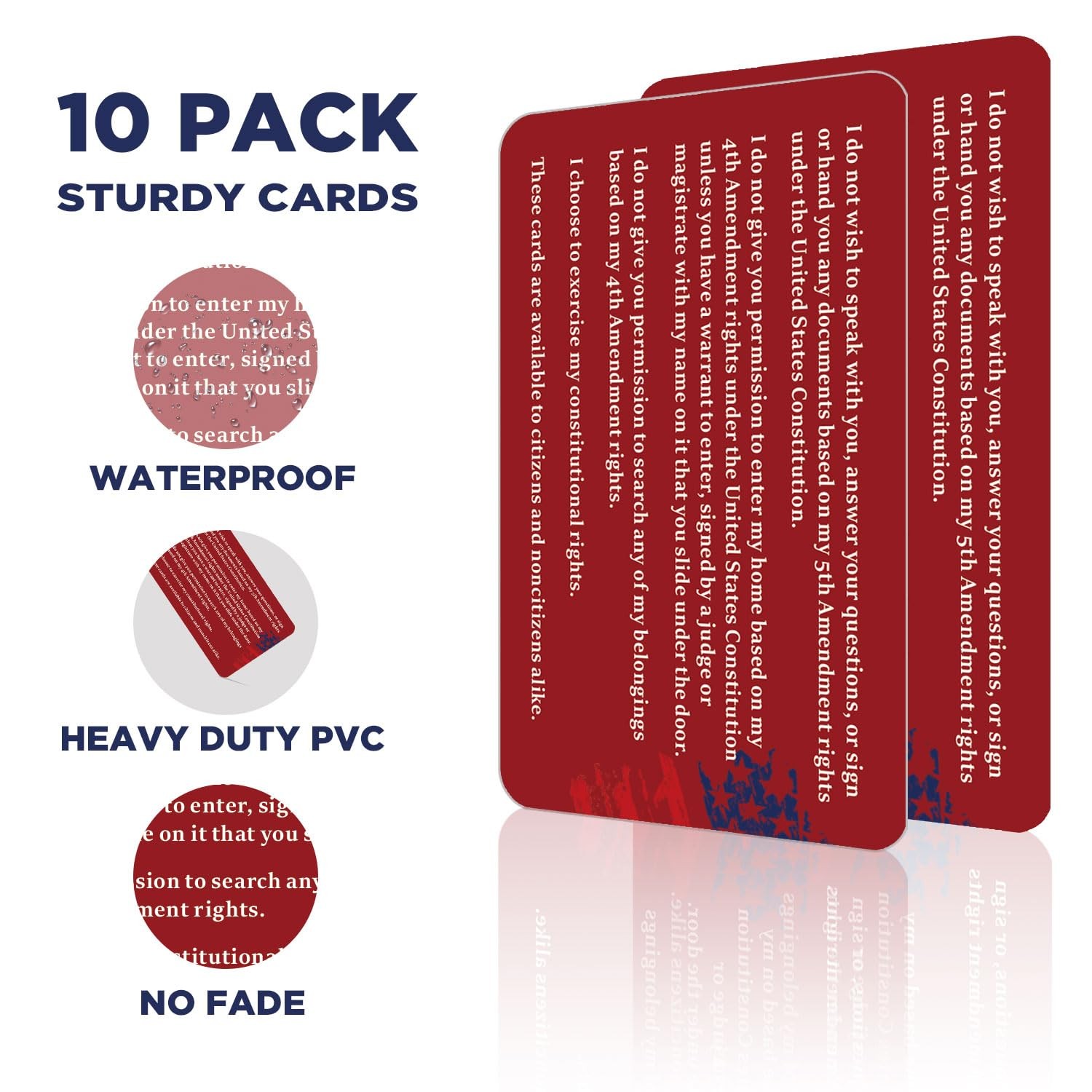Immigration Rights Card Tarjeta Roja English Spanish Portable Water Resistant 10