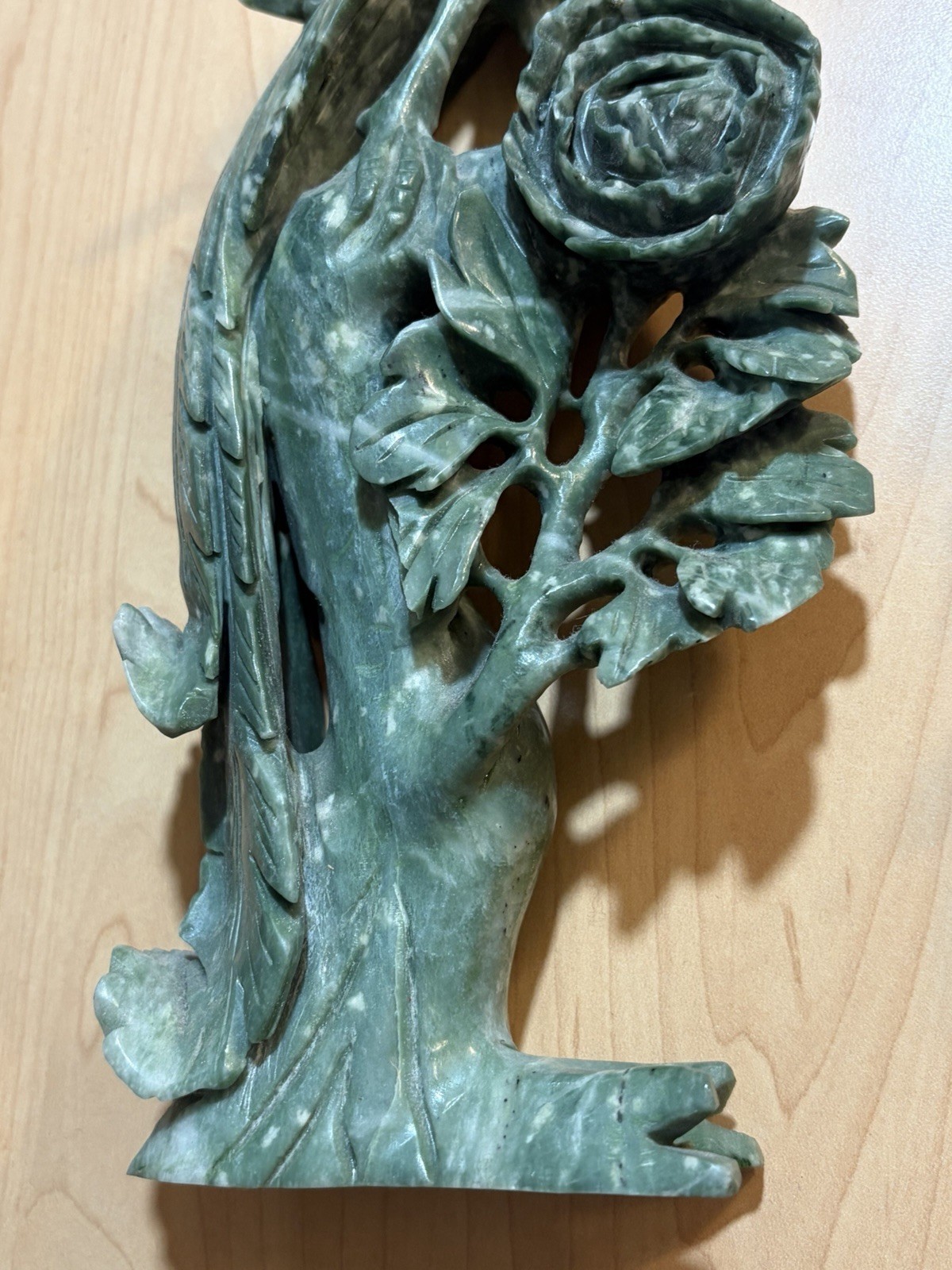 Chinese Export Jade Sculptures Phoenix Bird Peacock Jadeite Nephrite