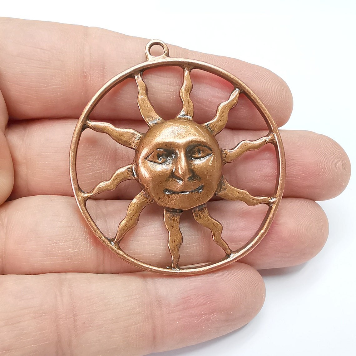 Sun Charms, Round Pendant, Earring Charm 53x48mm G29328