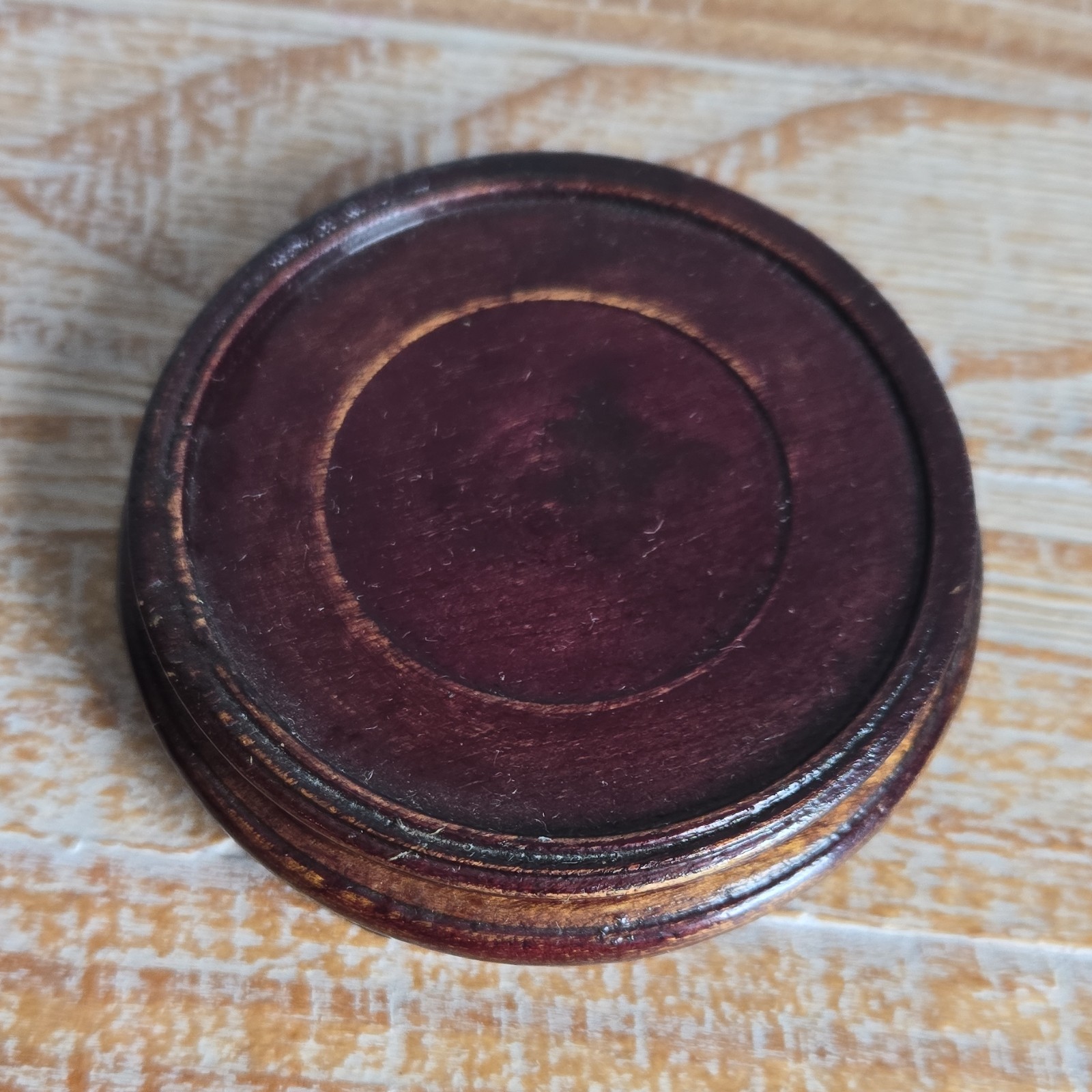 Wooden Display Stands Pair, Brown & Black, 3 Inch Diameter Chinese Handmade