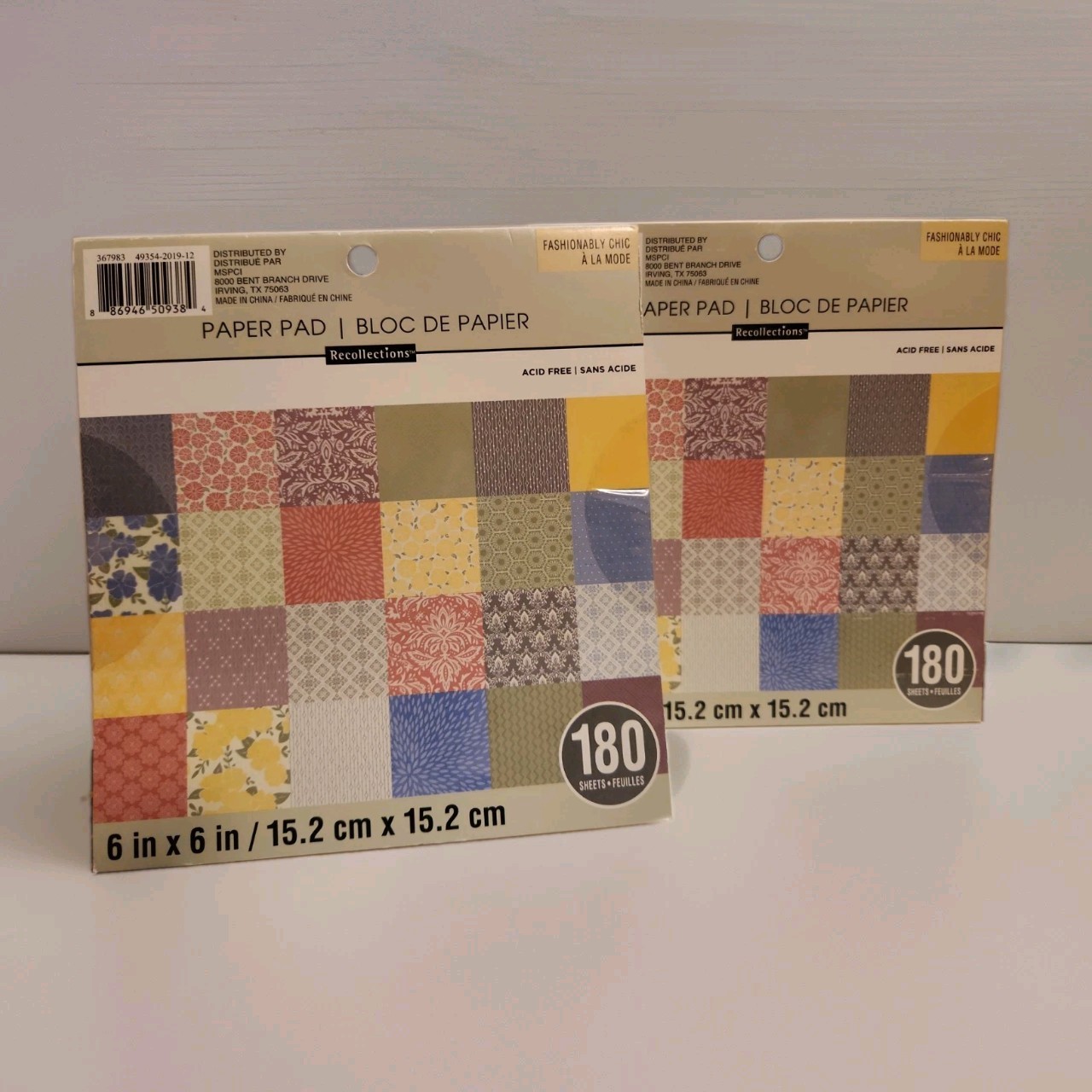 FASHIONABLY CHIC 6X6 SCRAPBOOK PAPER PAD – 2 PACKS – RECOLLECTIONS
