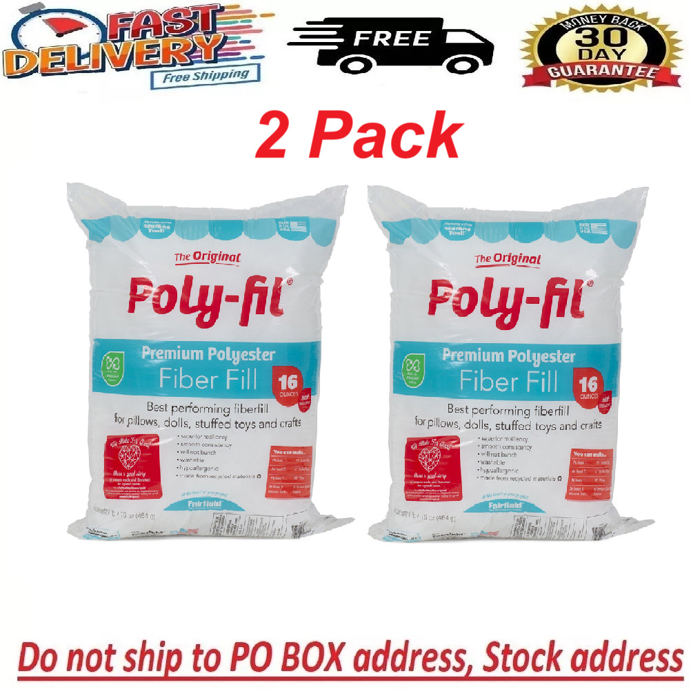 Polyfill Stuffing Polyester Fiber Pilow Stuff Fill Crafts Sewing Washable 2 PACK