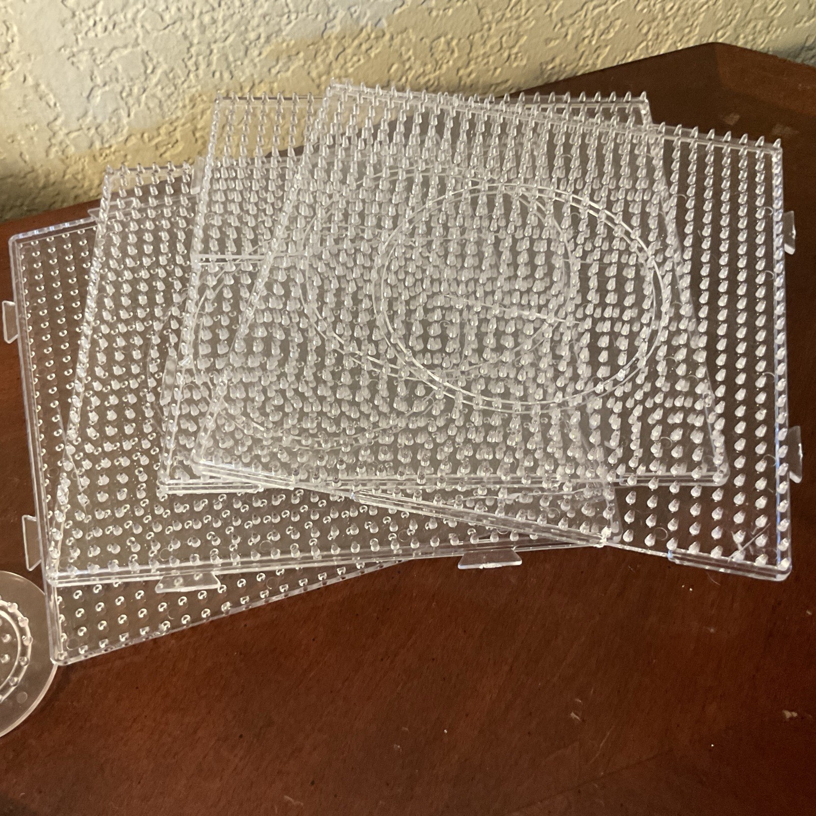 Perler Bead Lot- Two Bead Bags Peg Boards Many Shapes Black White Clear
