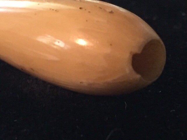 Tear Drop Light BROWN BONE HAIR PIPE CHOKER BEAD PENDANTS 1-1/2″ Vintage