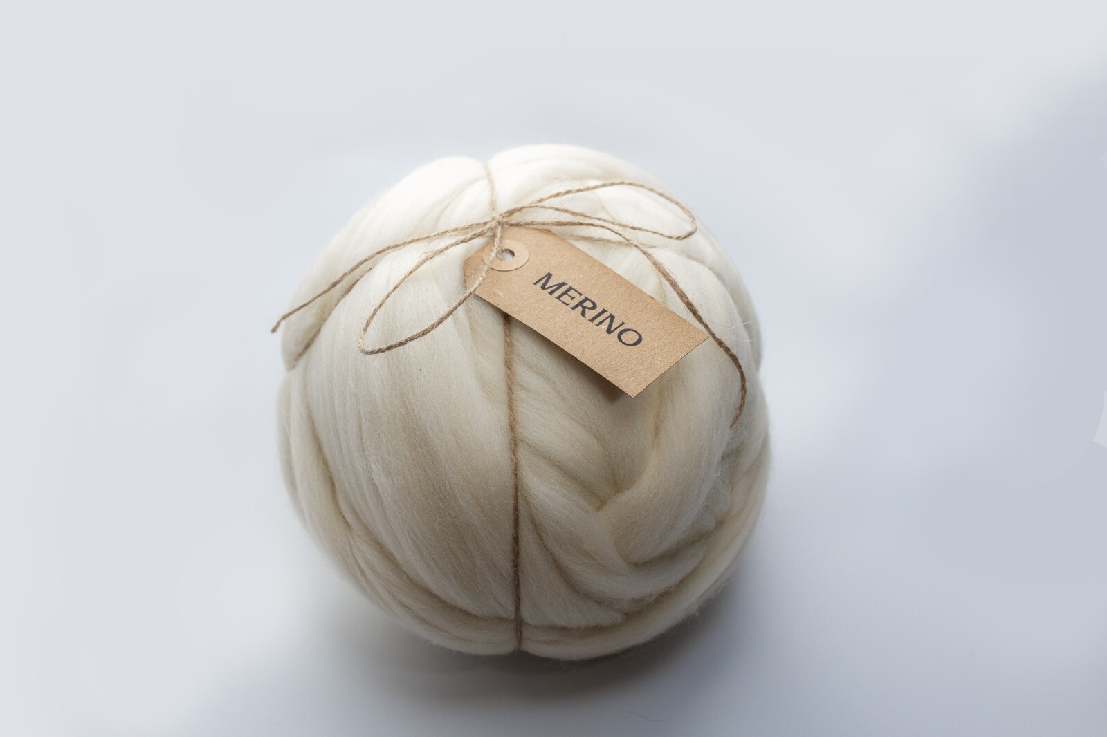 One Pound Fine Merino Wool Roving Top, Natural White Undyed