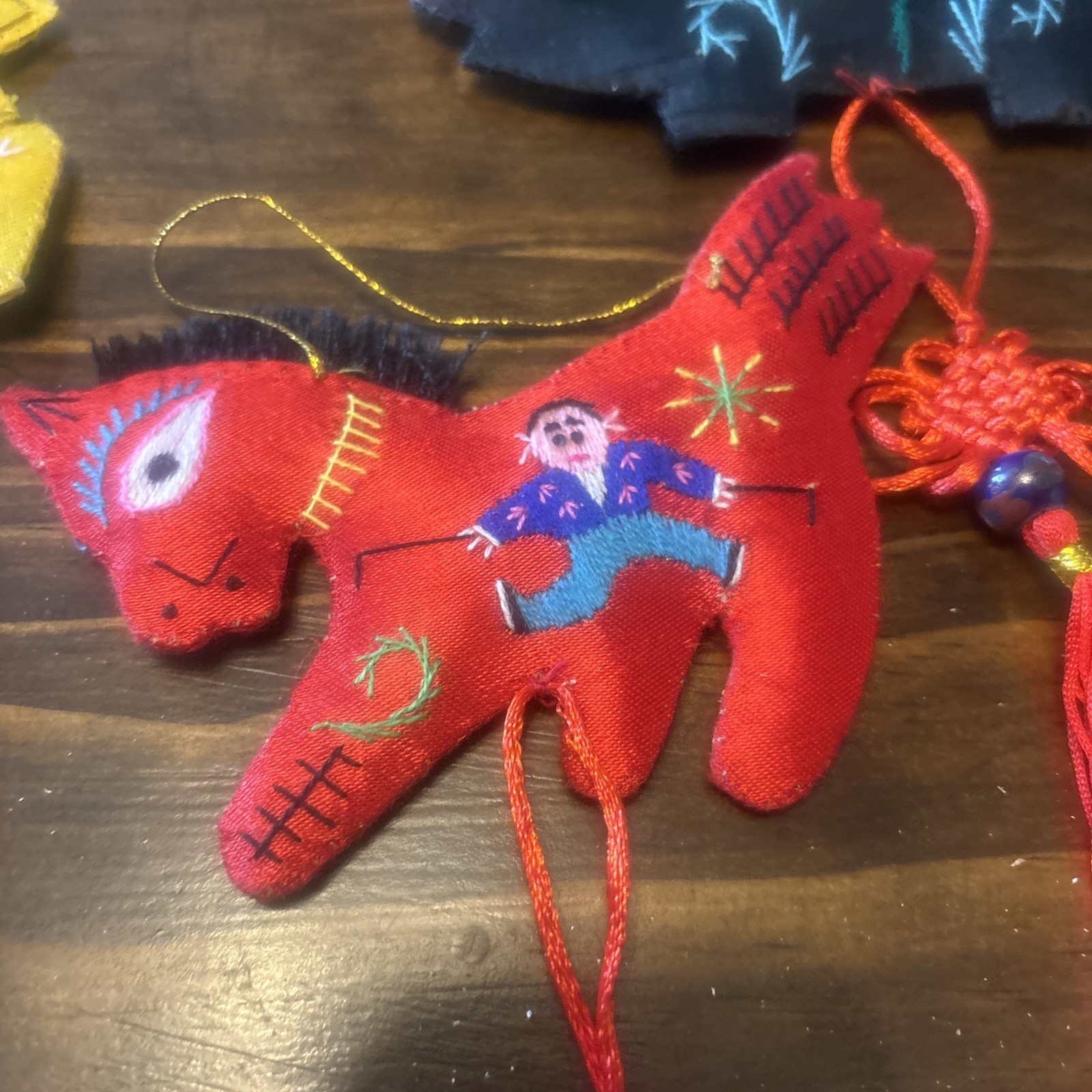 12 Handmade Chinese Embroidered Silk Animal Ornaments