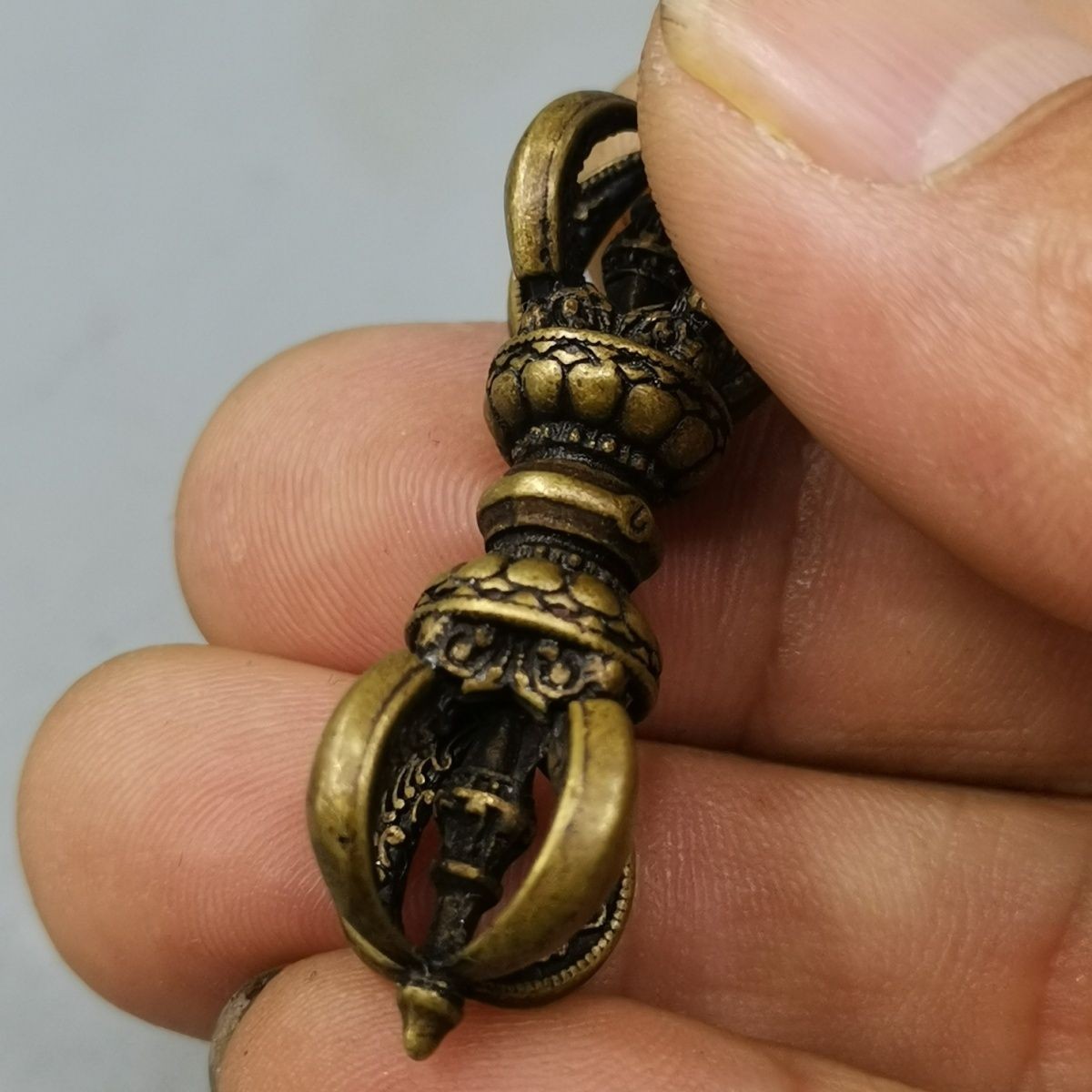 Tibetan Style Brass Vajra Dorje Copper Craft Tibetan Buddhism Dharma Collectible