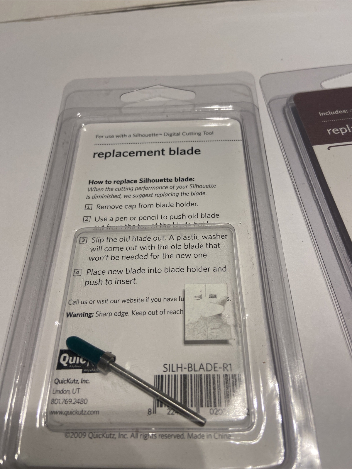 2 Sealed Silhouette blades for silhouette machine cutting tools SILH-BLADE-R1