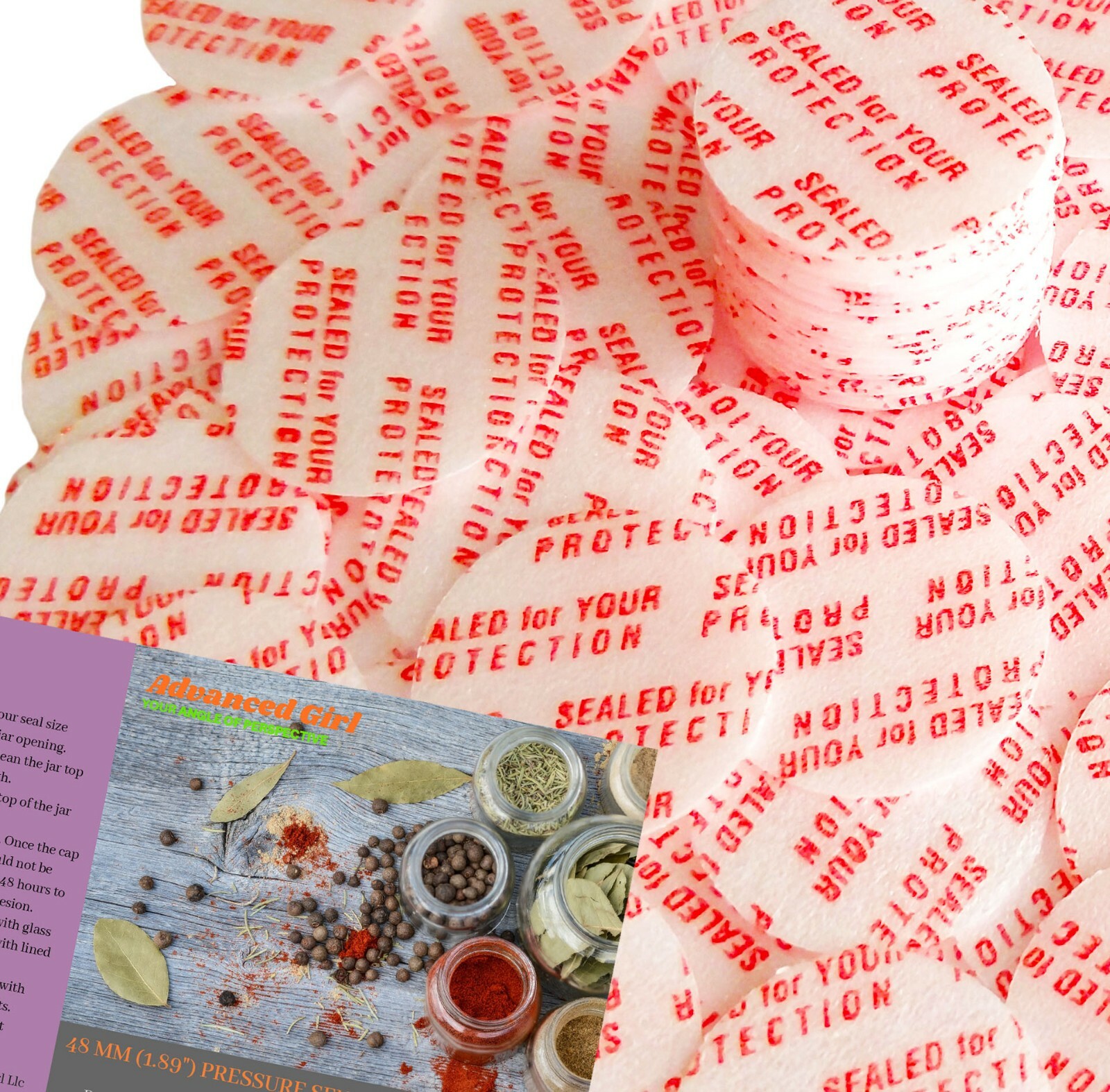 48mm (1.89″) Pressure Sensitive Seal Liners MadeinUSA No Induction Sealer Needed