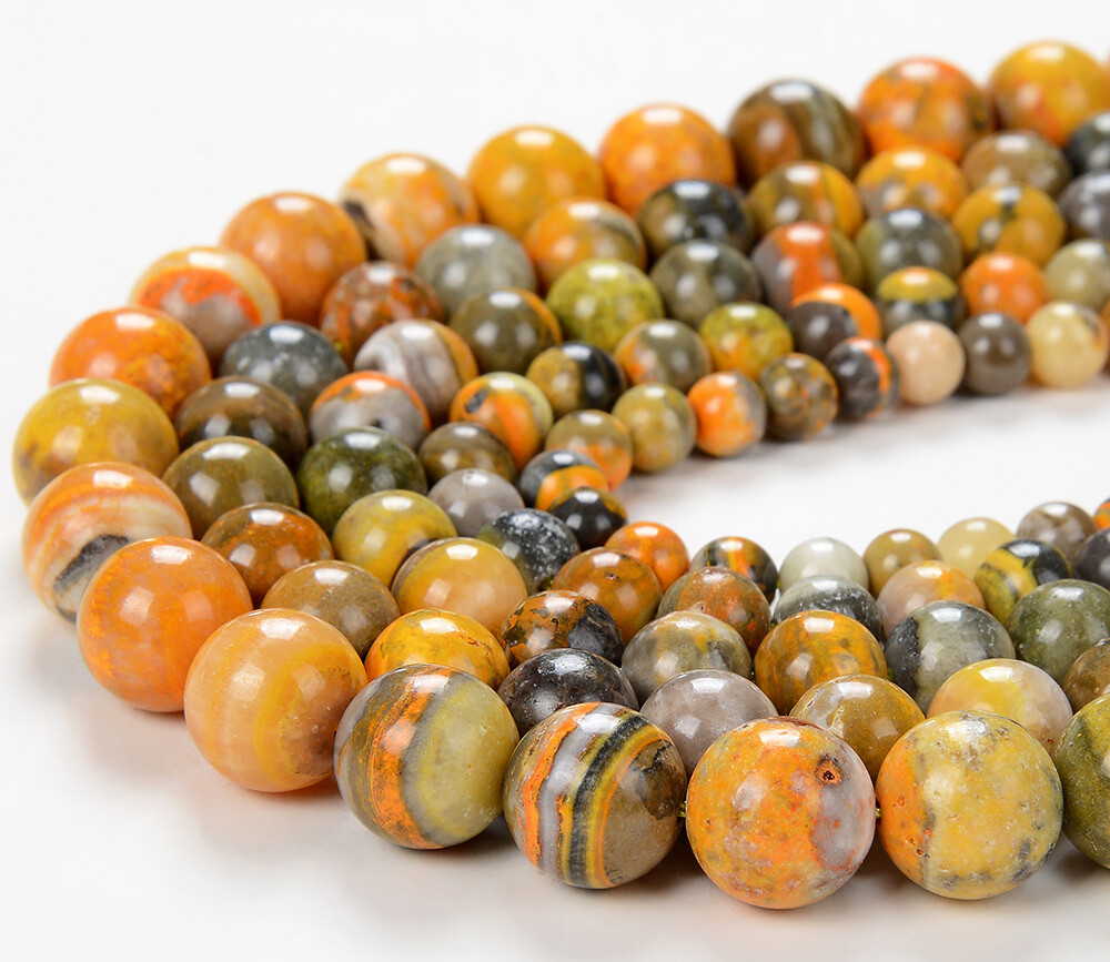 Bumblebee Jasper AAA Round 6MM 7MM 8MM 9MM 10MM 11MM 12MM Loose Beads (D132)
