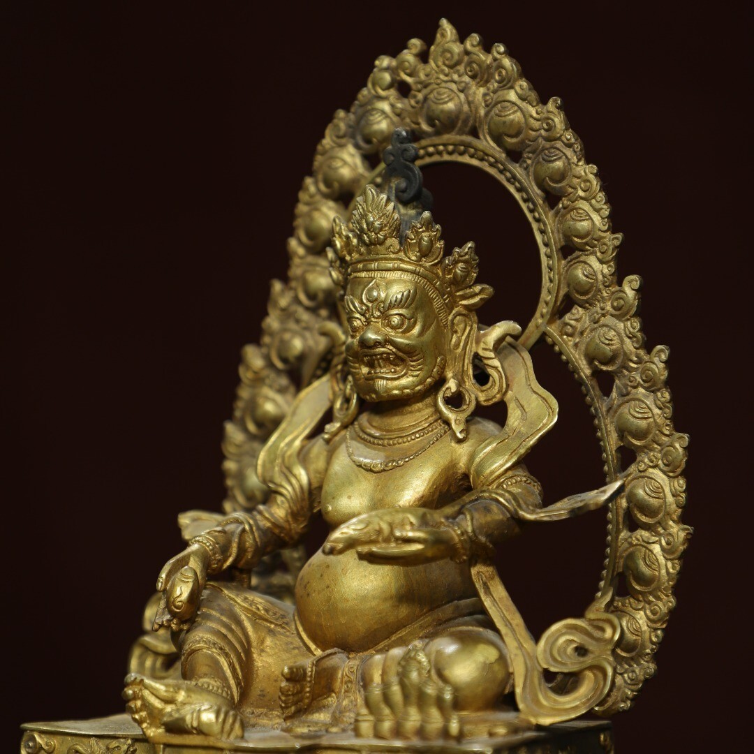 Bronze gilded statue of the Yellow God of Wealth