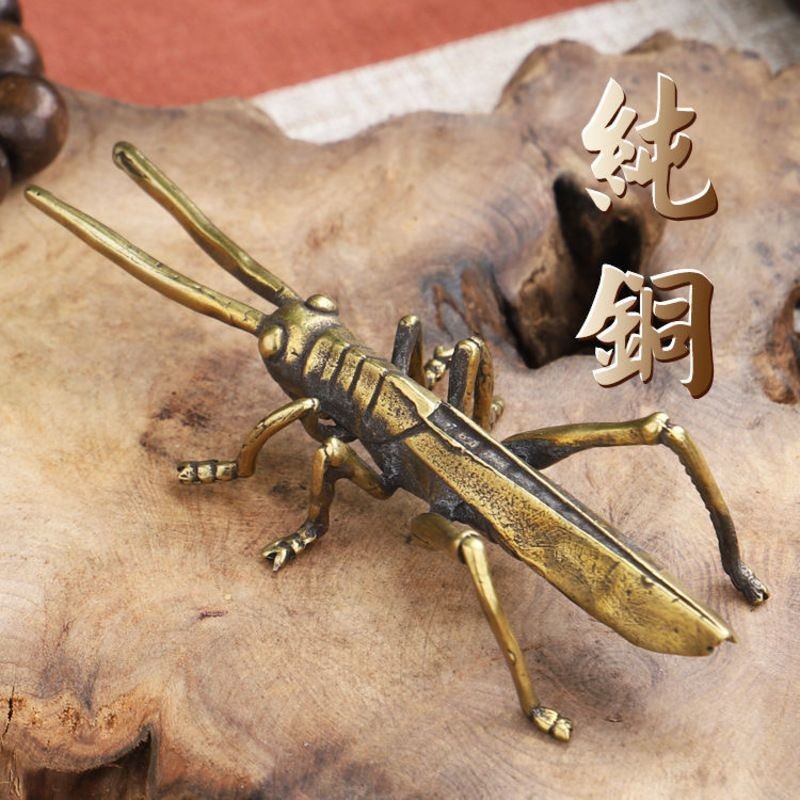 Brass Locust Ornament Vintage Copper Tea Pet Desktop Decor Collectible
