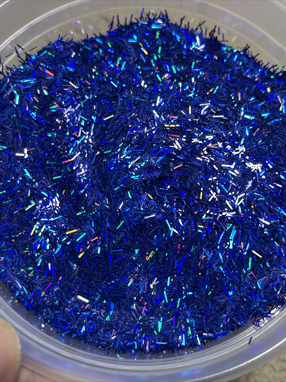 50g Bulk Holographic Navy Blue Tinsel Glitter Nail Art Tumbler Solvent Resistant