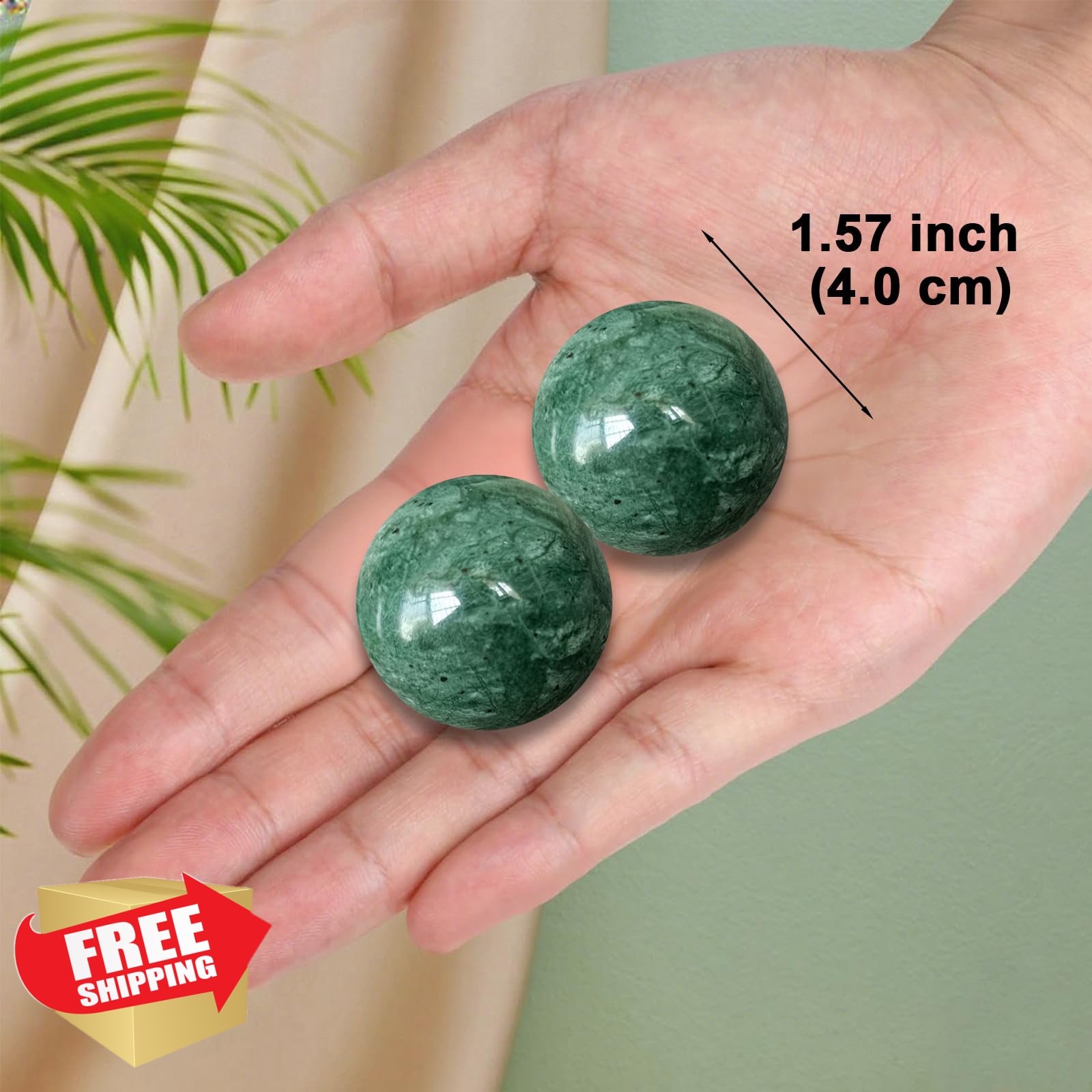 Hmsddan Baoding Balls Dark Green Small 1.38″ 2pc