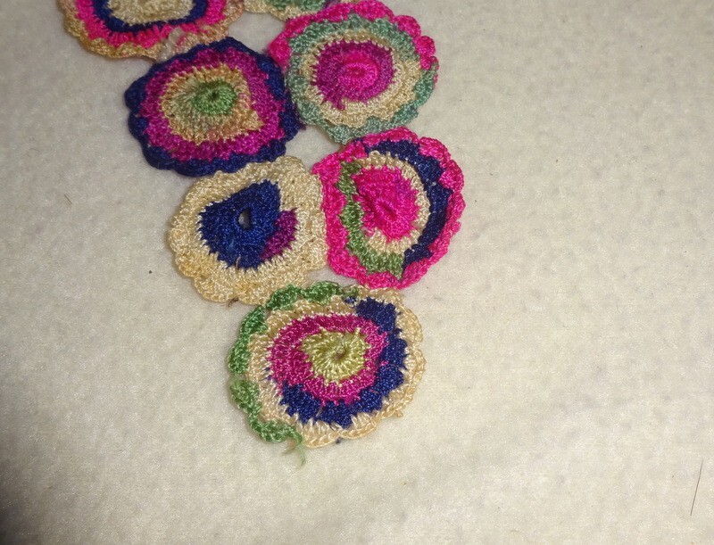 Vintage 1952 Korean or Chinese Hand Made Hand Crochet Multi-Color Bookmark-READ