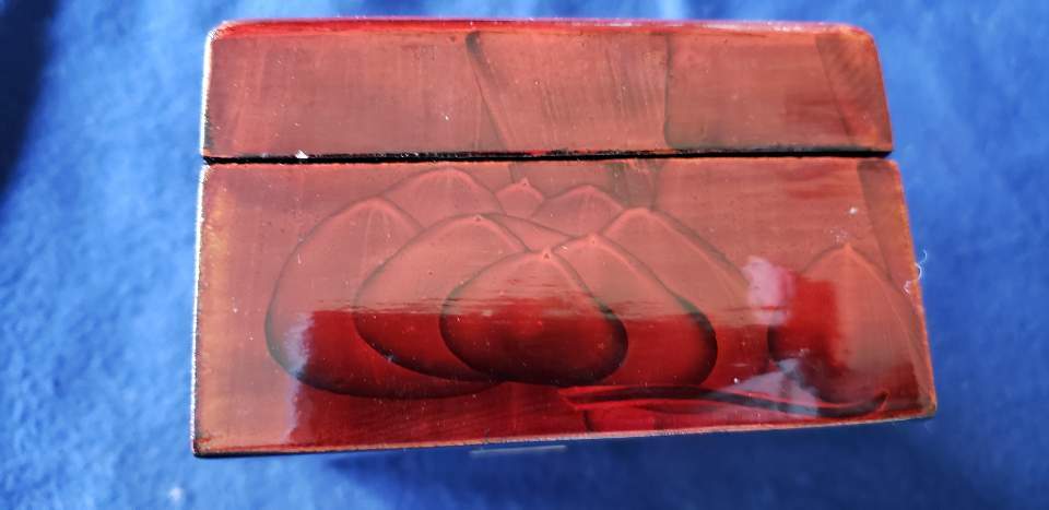Cork 3D Jewelry Box Shadow Box Glass & Lacquer 6×3.75×2.25″ CHINESE