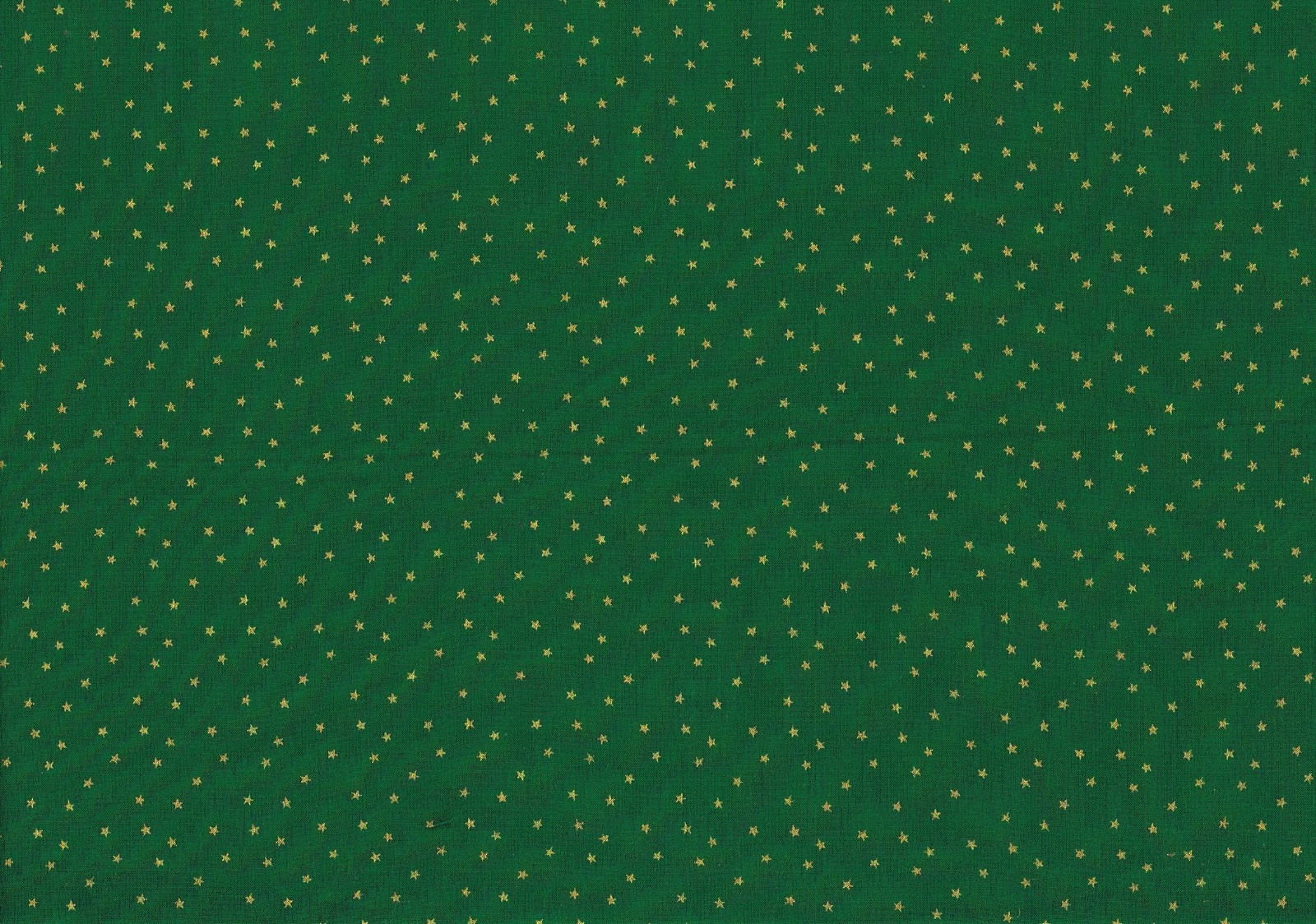 Designer Fabric 100% Cotton Quilting Green Gold Stars 45″