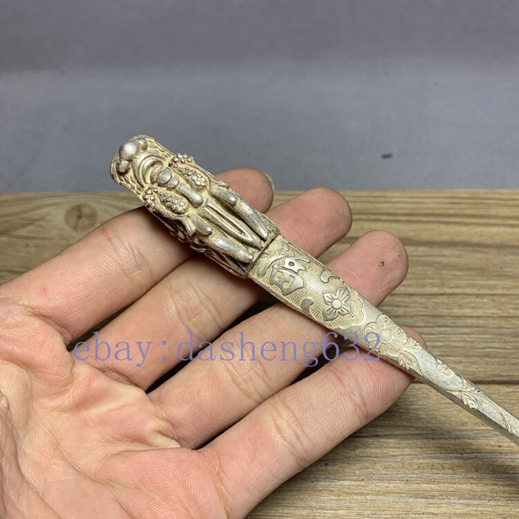 Collection Old Chinese Hand-made Dragon Hairpin Hair Decoration