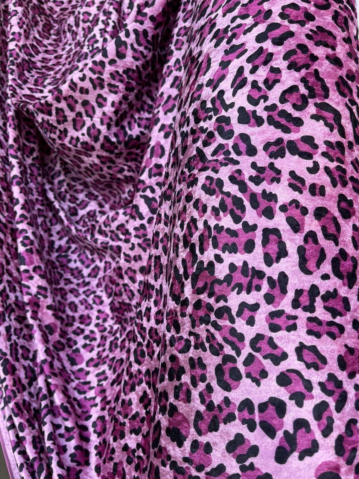 5 Yards x 60” Width VALENTINE SPECIAL! Pink Velvet Animal Leopard Print Fabric