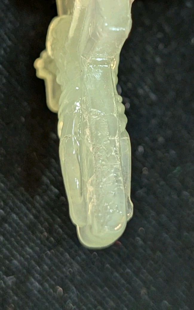 NOS Pale Green Jadeite Nephrite Double Sided Mini Crusifix 1980-2000 Ships US