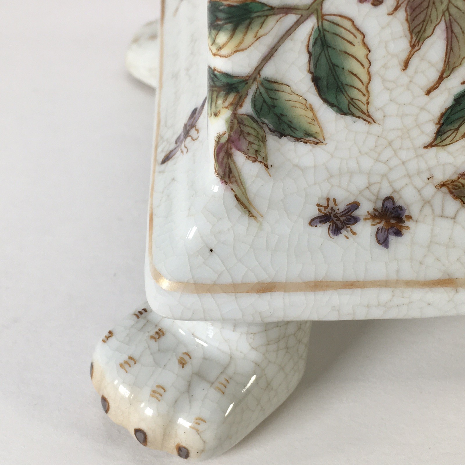 Vintage Hua Ping Tang Zhi Porcelain Chinese Bird Trinket Box Hand Painted