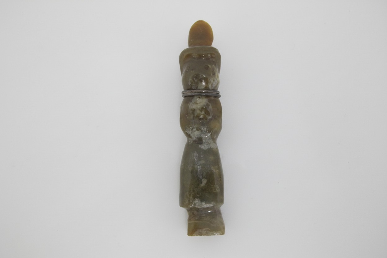 CHINESE Small Carved JADE Green Stone FIGURATIVE Amulet Pendant Figurine