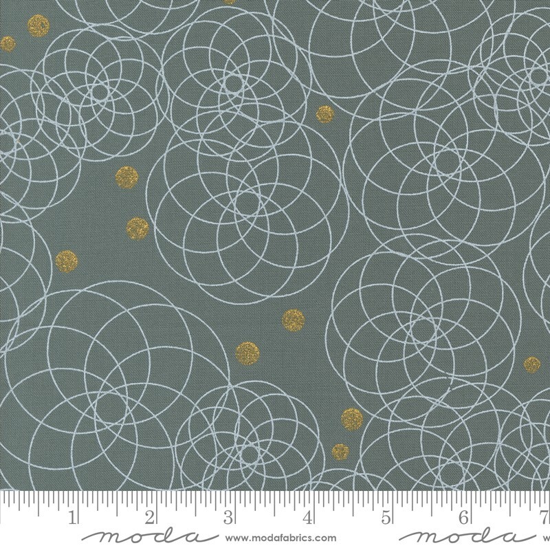 Moda SHIMMER METALLIC 1842 14M Smoke Gray ZEN CHIC Quilt Fabric