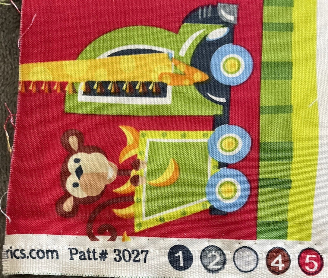 Cotton Animals and Cars Kids Fabric Print 23 Inch Piece and 23 6.5 x 6.5 Squares