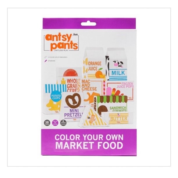 Antsy Pants 10 Pieces Color Your Own Market Food Boxes 8 Markers Get Creative!