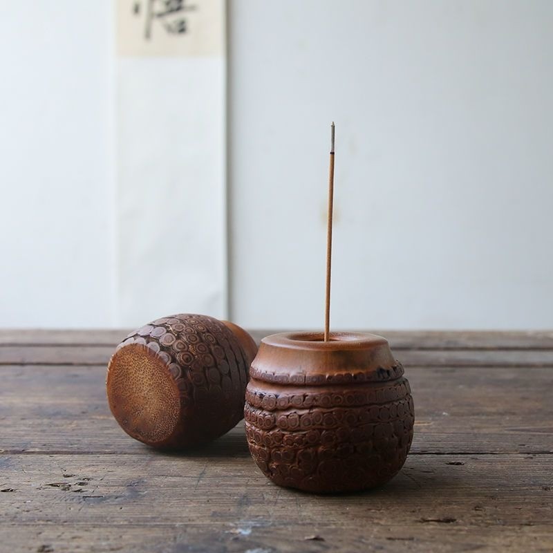 Vintage Bamboo Root Incense Holder Burner Incense Stick Stand 5.5cm